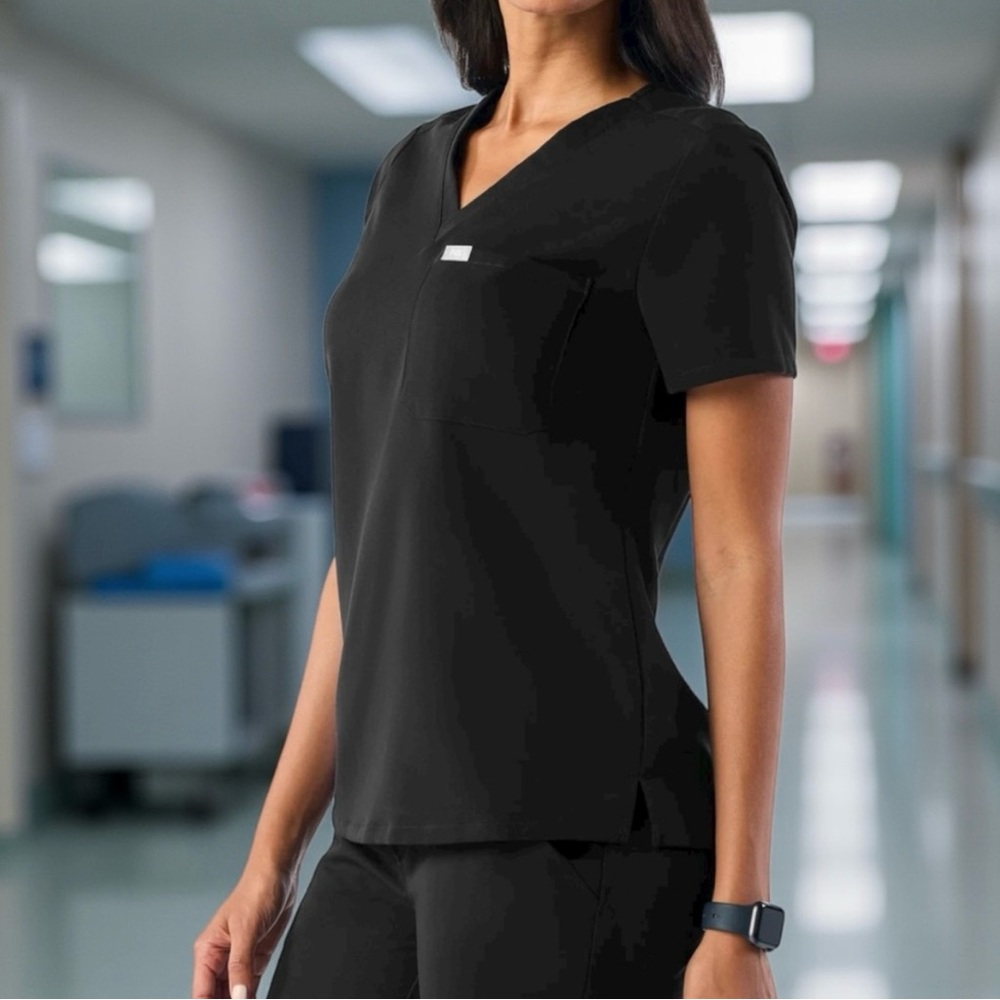 Figs Black Catarina Women's XXS Top